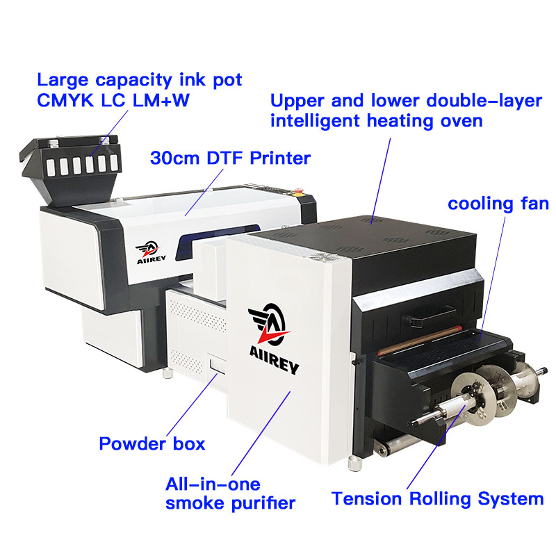 DTF Printing Equipment Manufacturer 40CM Dtf Printing L1119 Film Heat Transfer Dtf Printer With Spill Powder Machine